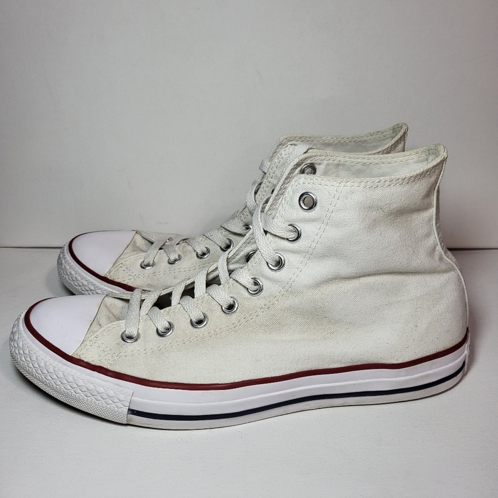 Converse Chuck Taylor All-Star High Top White Sneakers Women's 10.5 Men's 8.5 - Picture 4 of 12